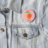 Niedliche Happy Mango Gelb Cartoon Illustration Button (Beispiel)