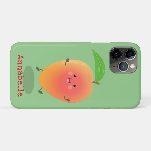 Niedliche Happy Mango Gelb Cartoon Illustration Case-Mate iPhone Hülle (Rückseite (Horizontal))