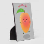 Niedliche Happy Mango Gelb Cartoon Illustration Fotoplatte (Seite)