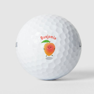 Niedliche Happy Mango Gelb Cartoon Illustration Golfball