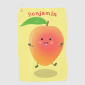 Niedliche Happy Mango Gelb Cartoon Illustration Golfhandtuch (Vorderseite)