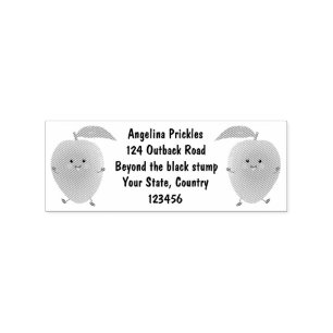 Niedliche Happy Mango Gelb Cartoon Illustration Gummistempel
