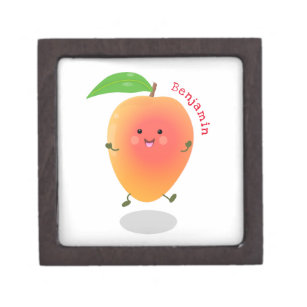 Niedliche Happy Mango Gelb Cartoon Illustration Kiste