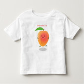 Niedliche Happy Mango Gelb Cartoon Illustration Kleinkind T-shirt (Vorderseite)