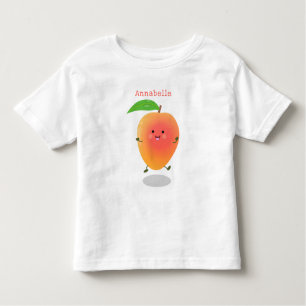 Niedliche Happy Mango Gelb Cartoon Illustration Kleinkind T-shirt