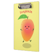 Niedliche Happy Mango Gelb Cartoon Illustration Klemmbrett (Links)
