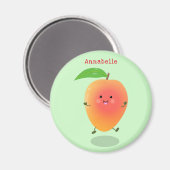 Niedliche Happy Mango Gelb Cartoon Illustration Magnet (Vorderseite/Rückseite)