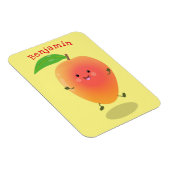 Niedliche Happy Mango Gelb Cartoon Illustration Magnet (Rechte Seite)