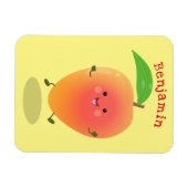 Niedliche Happy Mango Gelb Cartoon Illustration Magnet (Horizontal)