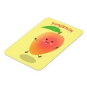 Niedliche Happy Mango Gelb Cartoon Illustration Magnet (Linke Seite)