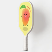 Niedliche Happy Mango Gelb Cartoon Illustration Pickleball Schläger (Links)