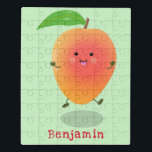 Niedliche Happy Mango Gelb Cartoon Illustration Puzzle<br><div class="desc">Es ist Mango Spaß mit unseren glücklichen Früchten springen vor Freude. Gezeichnet im niedlichen Cartoon-Illustrationsstil.</div>