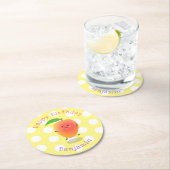 Niedliche Happy Mango Gelb Cartoon Illustration Runder Pappuntersetzer (Vor Ort)