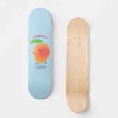 Niedliche Happy Mango Gelb Cartoon Illustration Skateboard (Vorderseite)