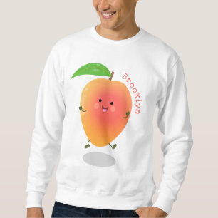 Niedliche Happy Mango Gelb Cartoon Illustration Sweatshirt