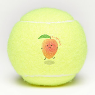 Niedliche Happy Mango Gelb Cartoon Illustration Tennisbälle