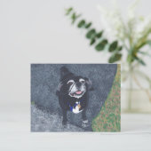 Niedliche Happy Mops Gesichtshymnastik Postkarten (Stehend Vorderseite)