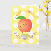 Niedliche Happy Peach Gelb Cartoon Abbildung Karte (Gelbe Blume)