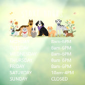 Niedliche Happy Pets Business Store Stunden Fensteraufkleber (Blatt 3)