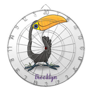Niedliche Happy Toucan Cartoon-Abbildung Dartscheibe