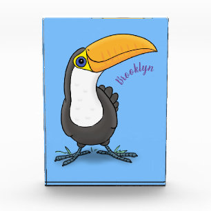 Niedliche Happy Toucan Cartoon-Abbildung Fotoblock