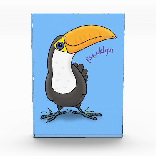 Niedliche Happy Toucan Cartoon-Abbildung Fotoblock (Vorderseite)