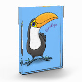 Niedliche Happy Toucan Cartoon-Abbildung Fotoblock (Links)