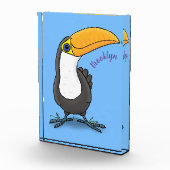 Niedliche Happy Toucan Cartoon-Abbildung Fotoblock (Rechts)