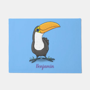 Niedliche Happy Toucan Cartoon-Abbildung Fußmatte