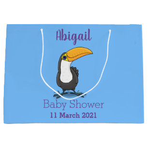 Niedliche Happy Toucan Cartoon-Abbildung Große Geschenktüte