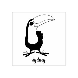 Niedliche Happy Toucan Cartoon-Abbildung Gummistempel