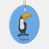 Niedliche Happy Toucan Cartoon-Abbildung Keramik Ornament (Rechts)
