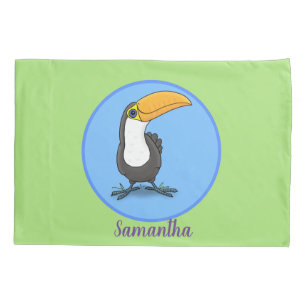 Niedliche Happy Toucan Cartoon-Abbildung Kissenbezug