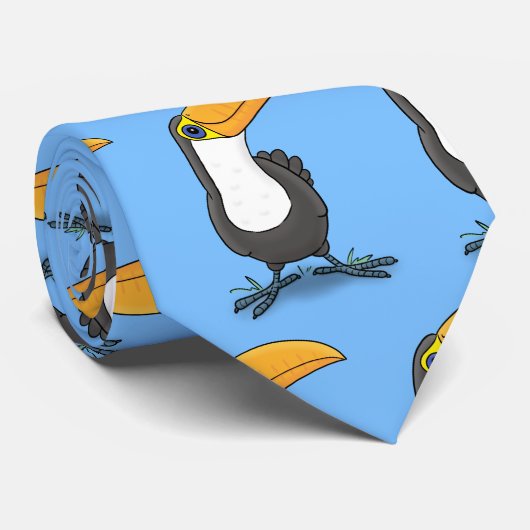Niedliche Happy Toucan Cartoon-Abbildung Krawatte (Gerollt)