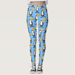 Niedliche Happy Toucan Cartoon-Abbildung Leggings