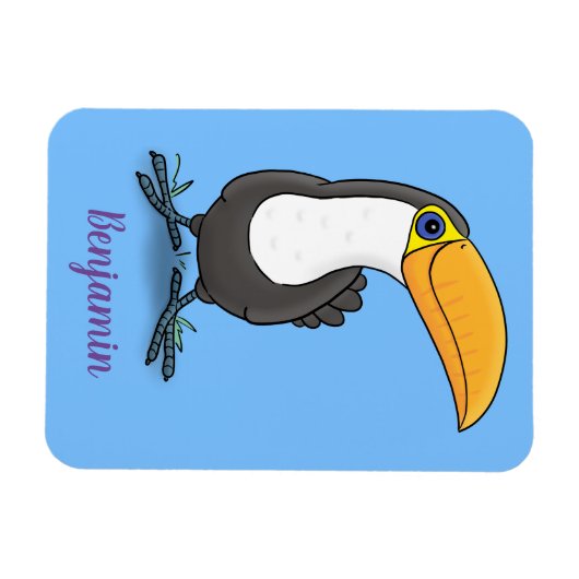 Niedliche Happy Toucan Cartoon-Abbildung Magnet (Horizontal)