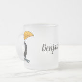 Niedliche Happy Toucan Cartoon-Abbildung Mattglastasse (Vorderseite Links)