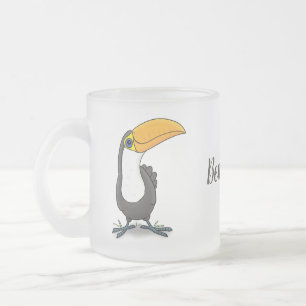 Niedliche Happy Toucan Cartoon-Abbildung Mattglastasse