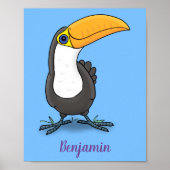 Niedliche Happy Toucan Cartoon-Abbildung Poster (Vorne)