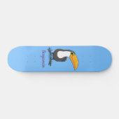 Niedliche Happy Toucan Cartoon-Abbildung Skateboard (Horizontal)