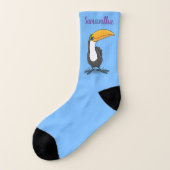 Niedliche Happy Toucan Cartoon-Abbildung Socken (Links - Außen)