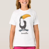 Niedliche Happy Toucan Cartoon-Abbildung T-Shirt (Vorderseite)
