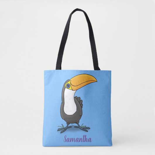 Niedliche Happy Toucan Cartoon-Abbildung Tasche (Vorderseite)