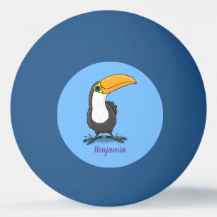Niedliche Happy Toucan Cartoon-Abbildung Tischtennisball