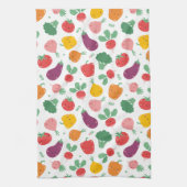 Niedliche Happy Veggies Geschirrtuch (Vertikal)