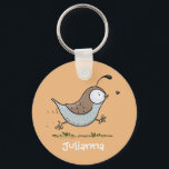 Niedliche Happy-Wachteln-Cartoon-Abbildung Schlüsselanhänger<br><div class="desc">Dieser niedliche Wachtelschwanz ist nach dem Mittagessen beschäftigt! Gezeichnet in bezaubernden Spaß Cartoon Illustration Stil!</div>