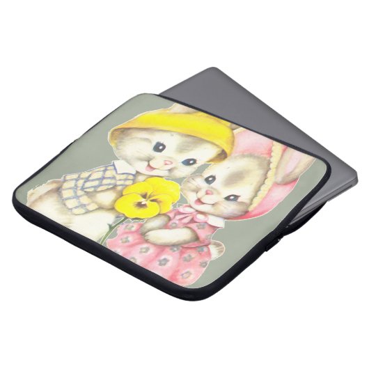 Niedliche Häschen Laptopschutzhülle (Vorne Oben)