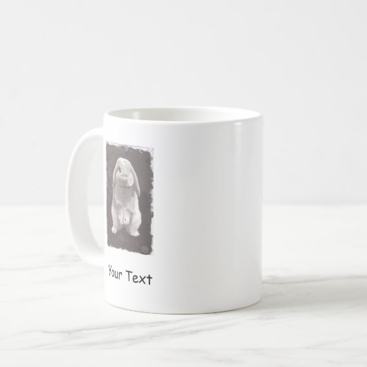 Niedliche Häschen-Malerei, die oben sitzt Kaffeetasse (Vorderseite Links)