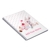 Niedliche Häschen- und kawaiikleine kuchen - Notizblock (Rechte Seite)