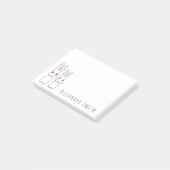 Niedliche Häschenkaninchen mit personalisiertem Post-it Klebezettel (angewinkelt)